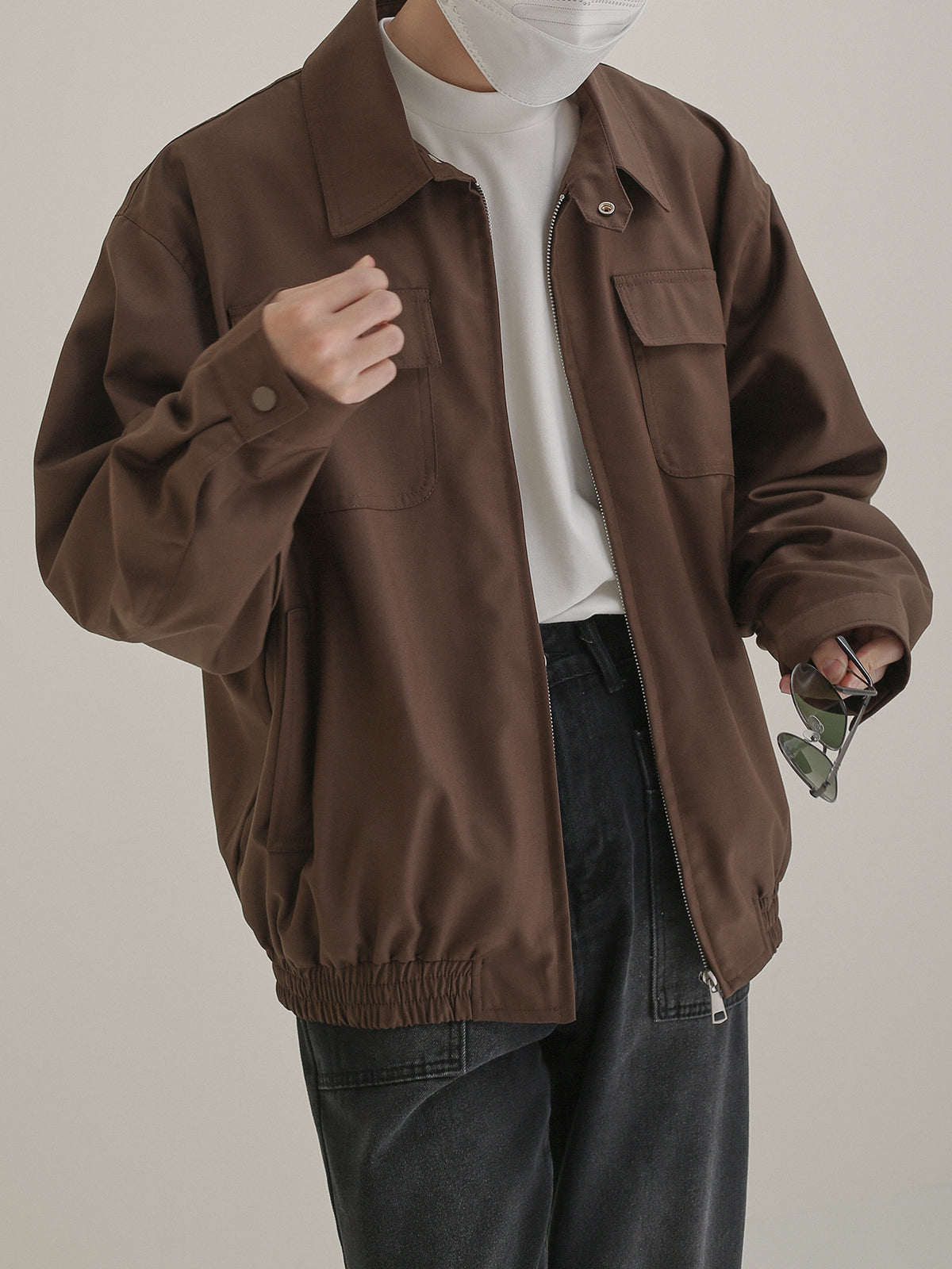 Zip-up jacket with collar M28