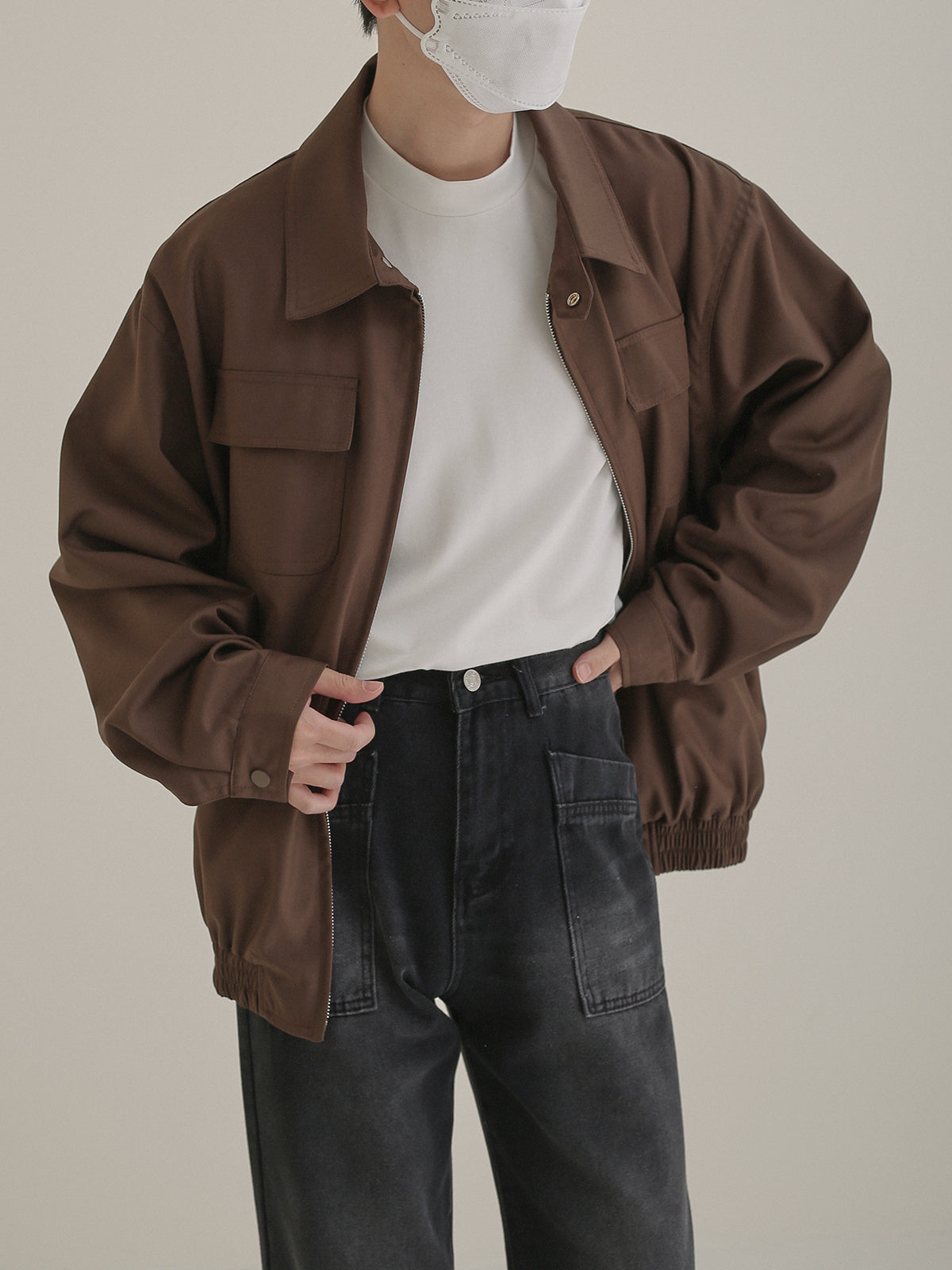 Zip-up jacket with collar M28