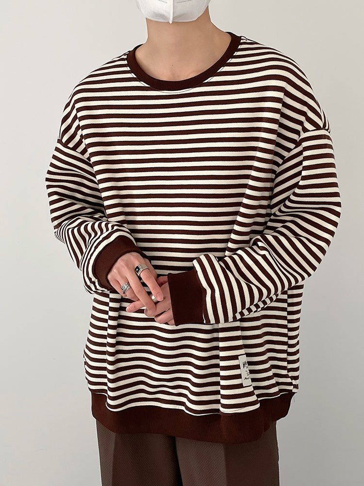Stripe pattern pullover M85