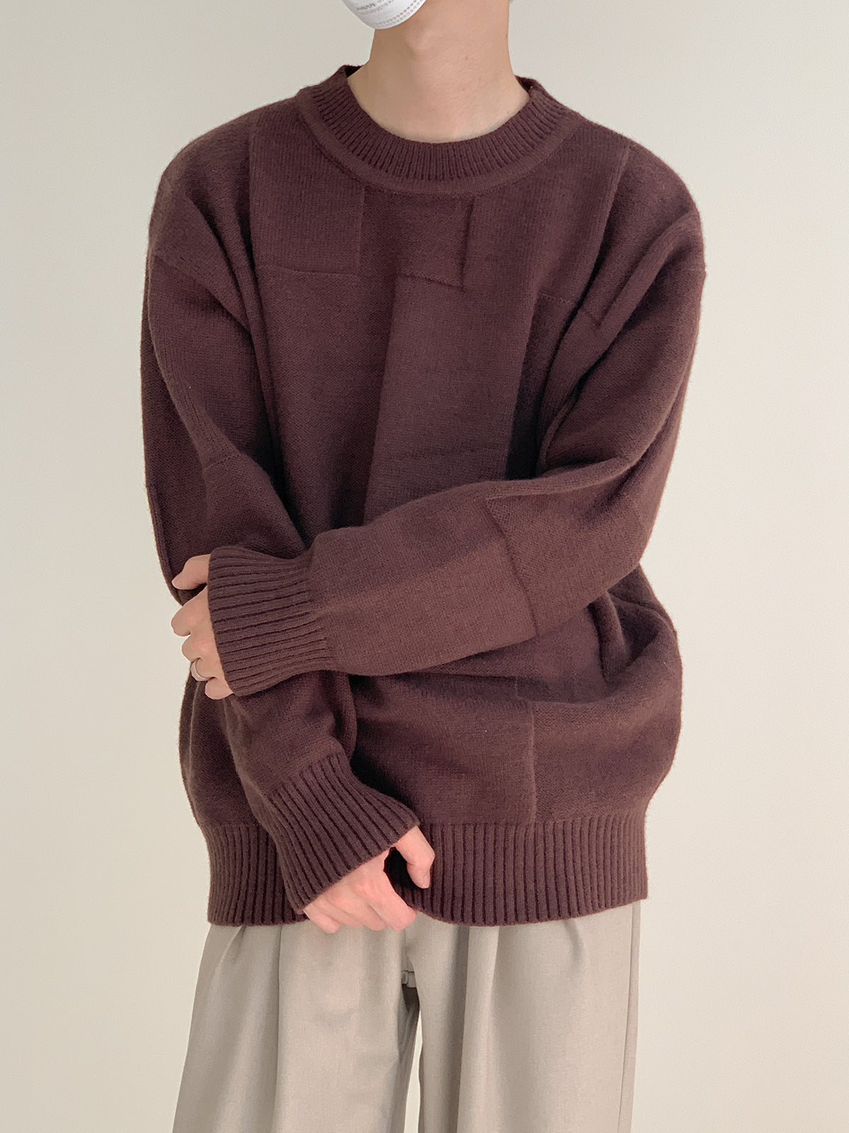 Lattice pattern knit sweater M42