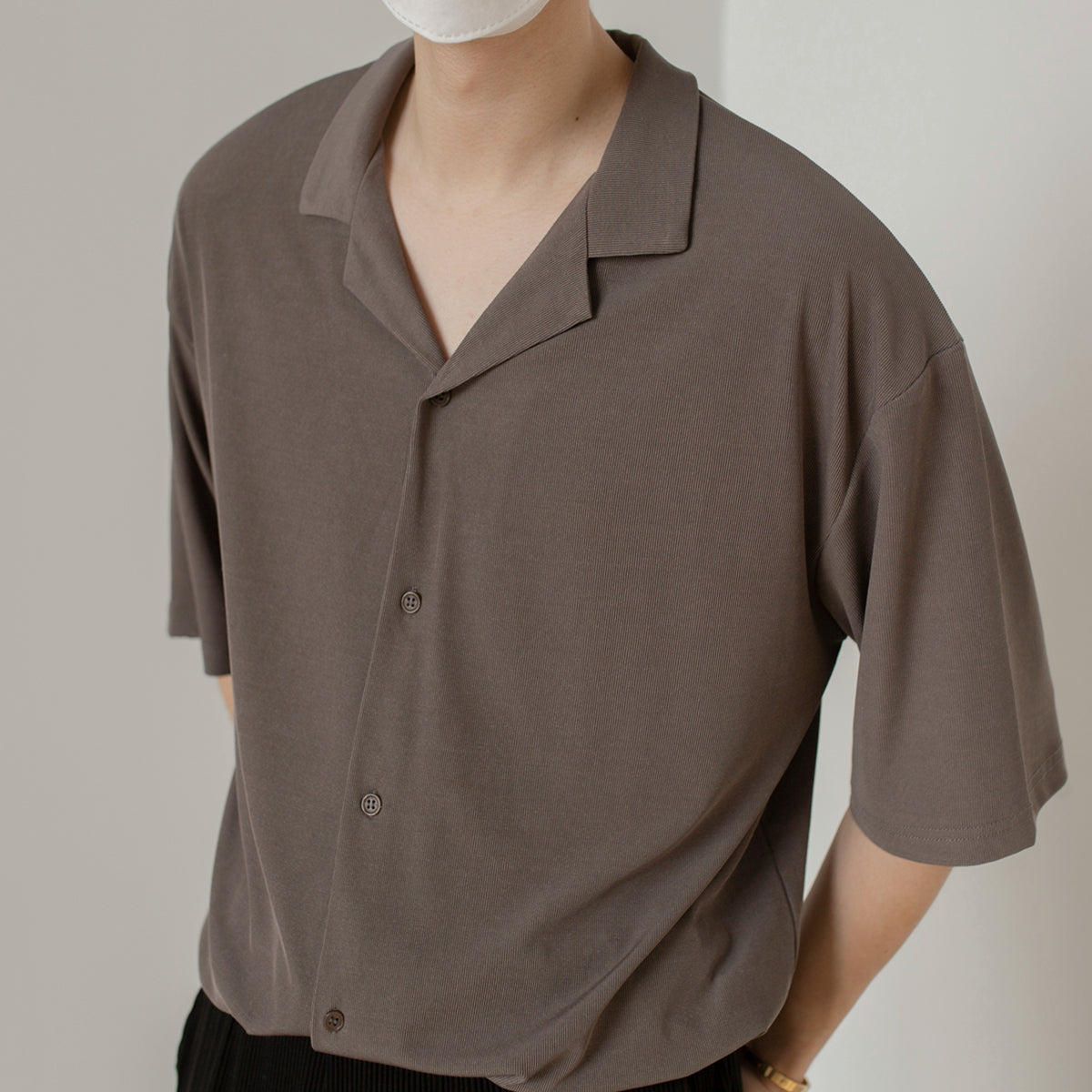 retro folded collar shirt M276