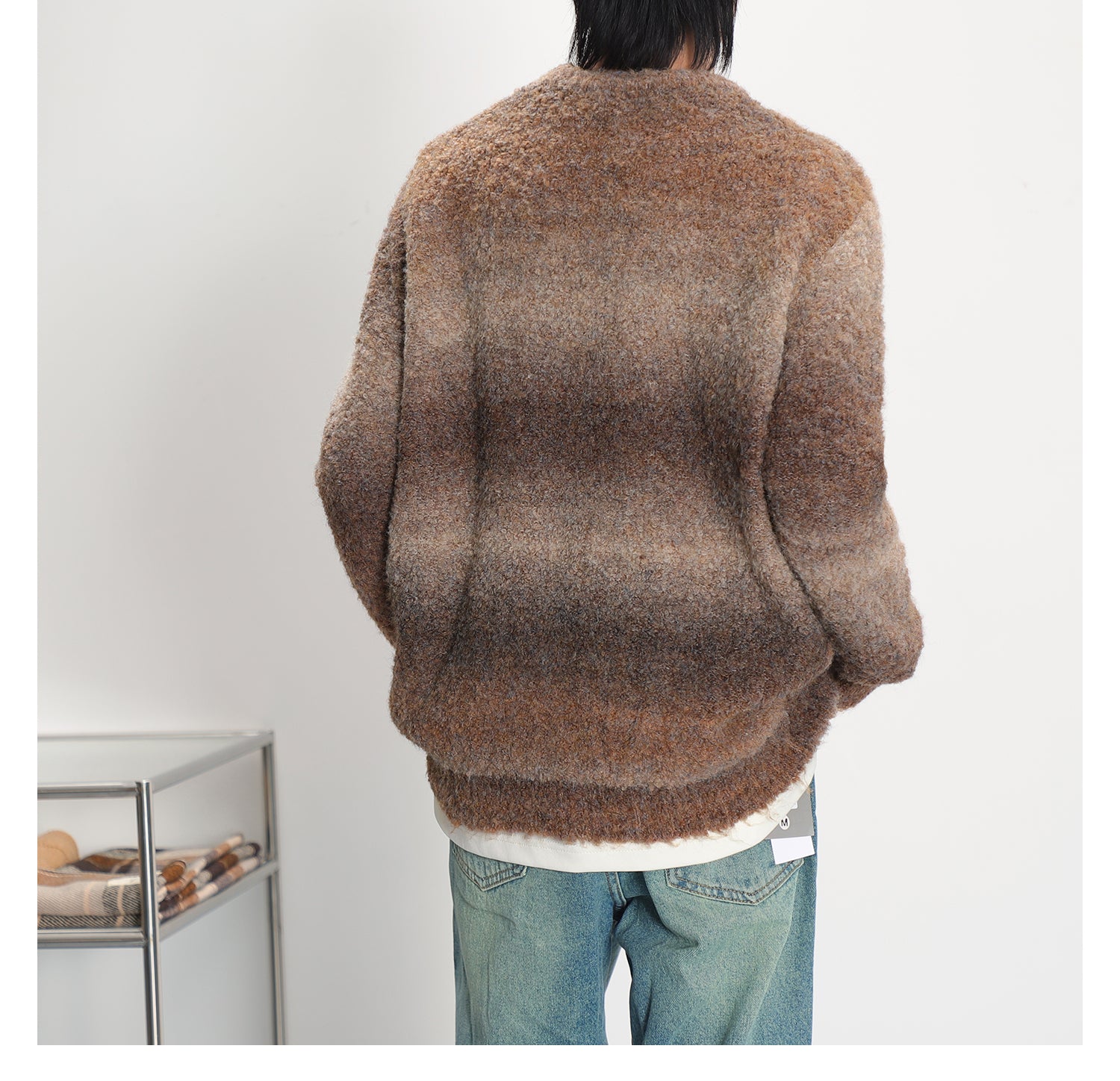 Color block knit sweater M75