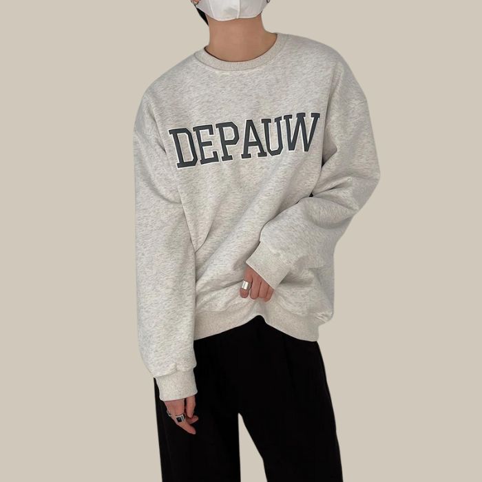Letter print pattern pullover M86
