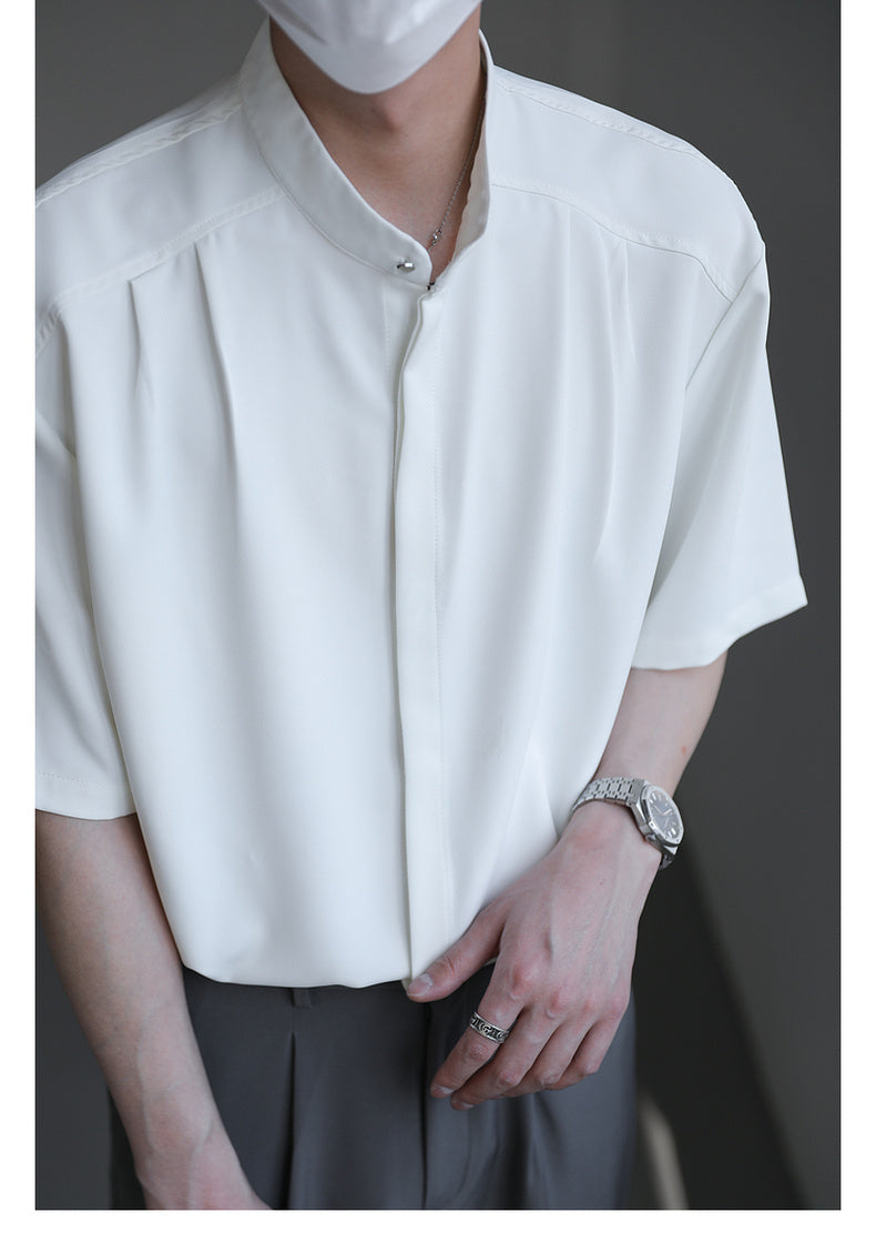 Stand-up collar short-sleeved T-shirt M254