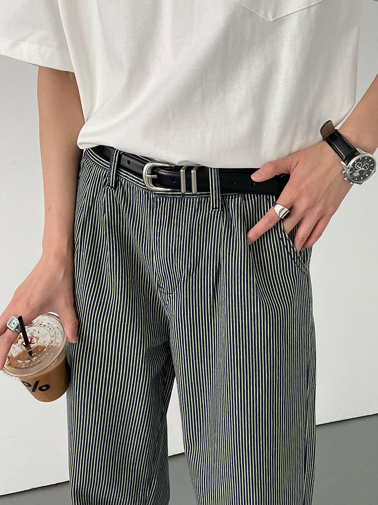striped denim pants M314