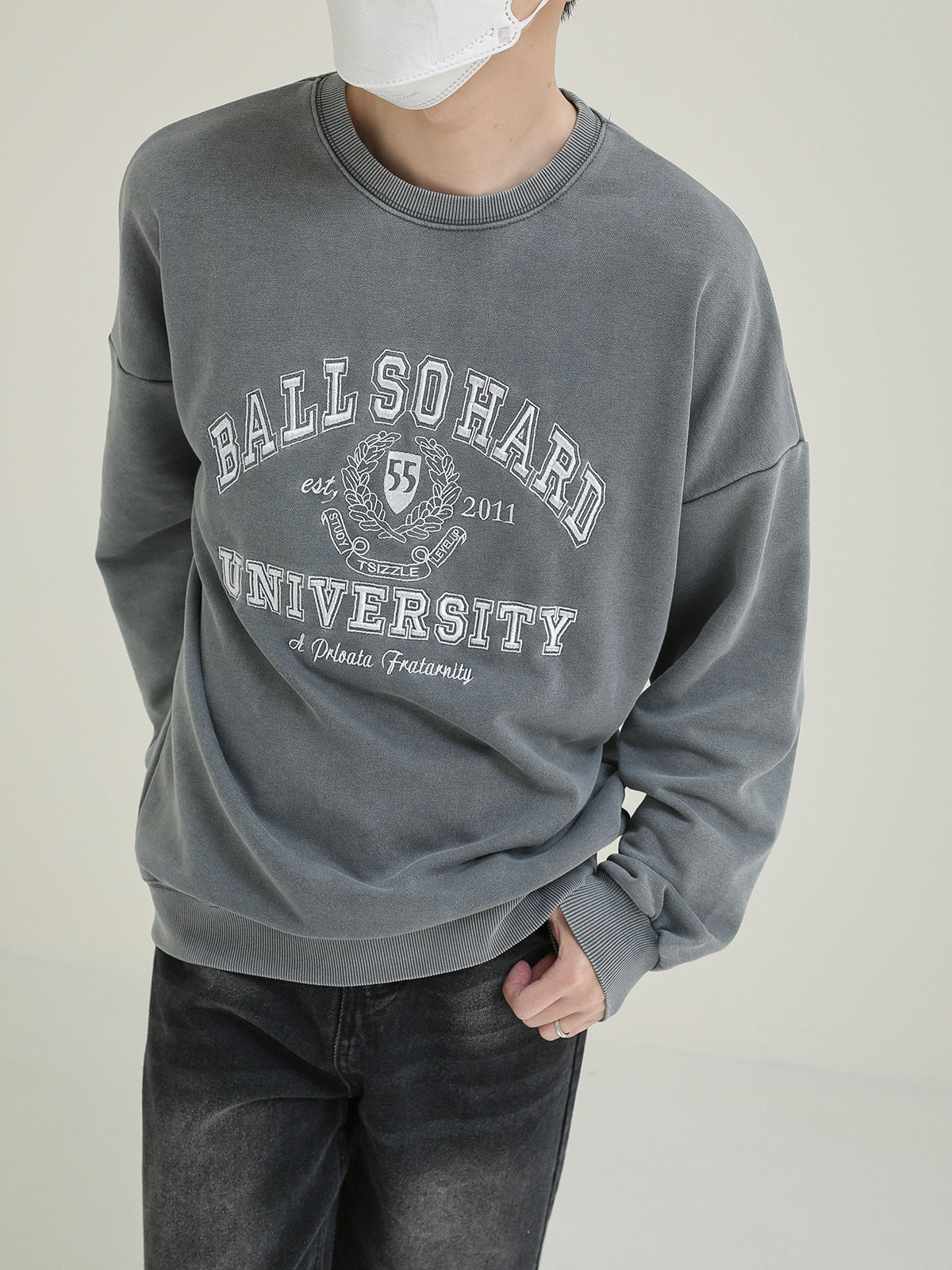 Sweat with character embroidery M173