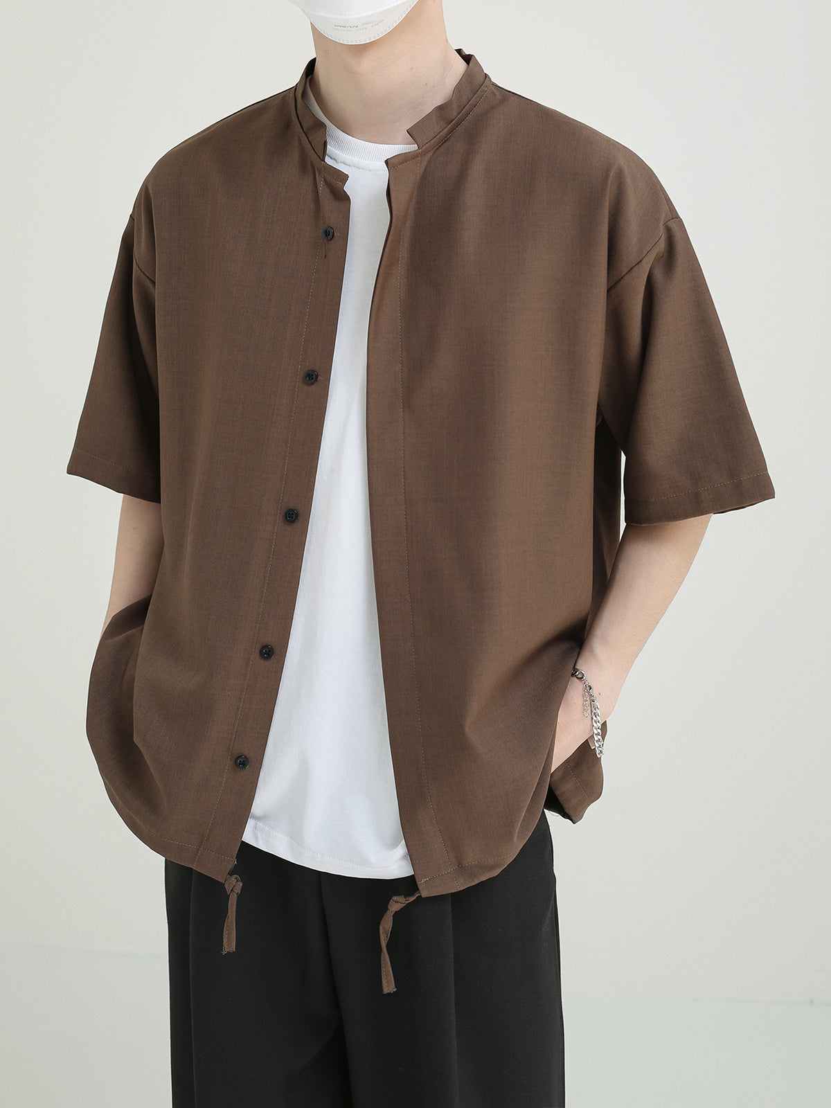 lightweight stand collar shirt jacket M322