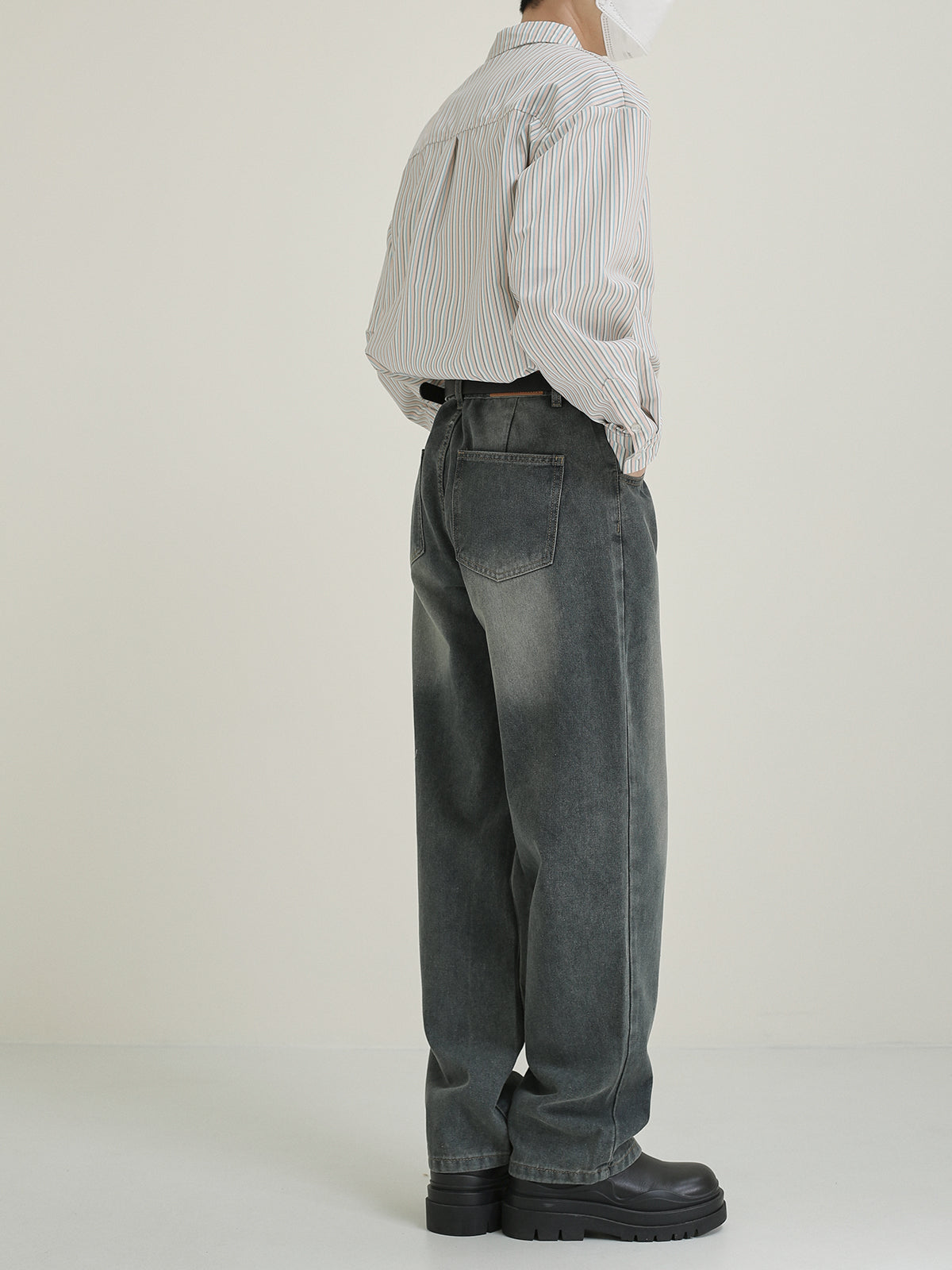 Vintage -style denim pants M177